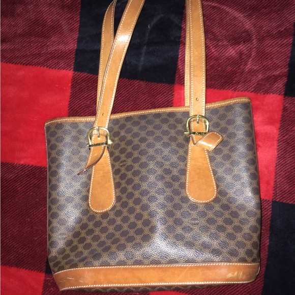 CELINE Macadam brown leather tote bag - Picture 2 of 4